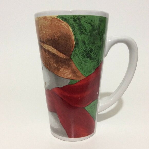 COFFEE Mug Tall Cup Snowman Bird Design 16 Oz - Picture 2 of 12